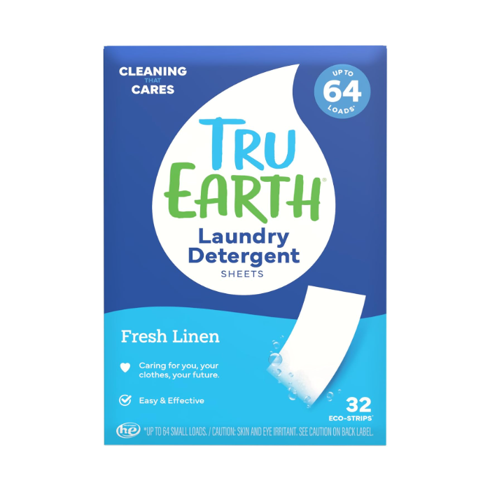 Tru Earth Laundry Detergent Sheets Fresh Linen, 32 strips