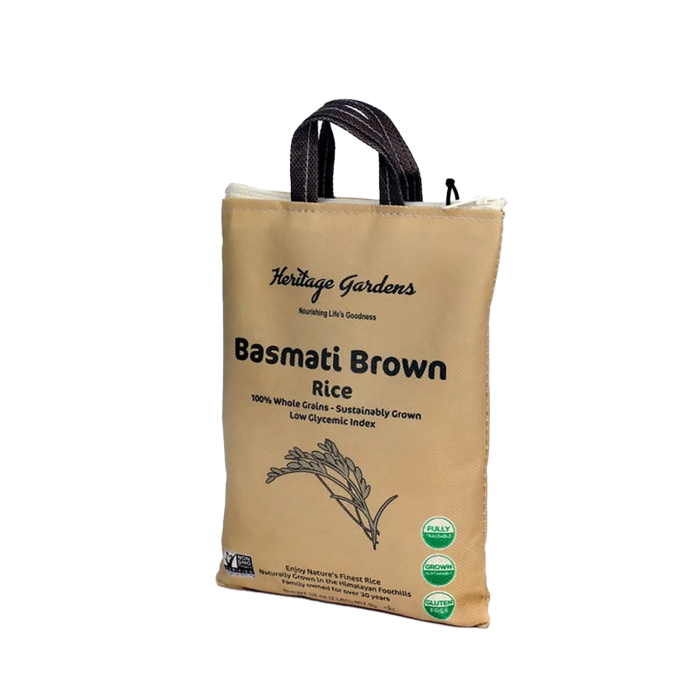 Heritage Gardens Rice Brown Basmati - Front view
