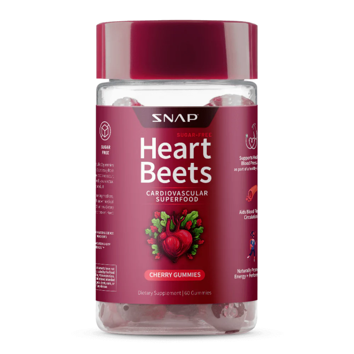 Snap Supplements Heart Beets Cardiovascular Superfood Gummies - Front view