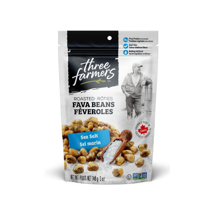 Three Farmers Roasted Fava Beans Nuts Sea Salt - Front view