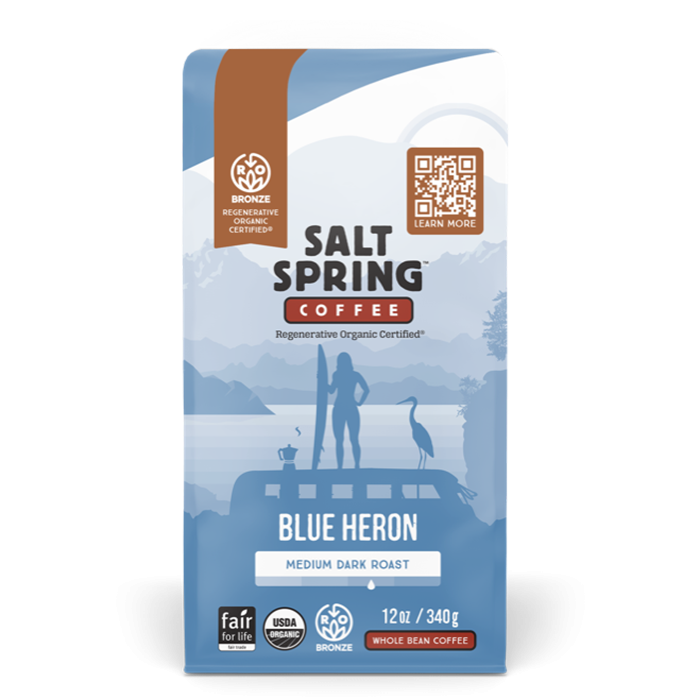 Salt Spring Coffee Blue Heron Medium Dark Roast - Front view