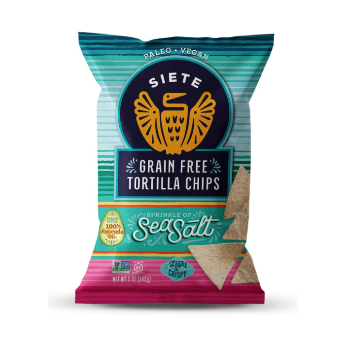 Siete Chips Grain Free Tortilla Chips, Sea Salt Flavor, 5 oz.