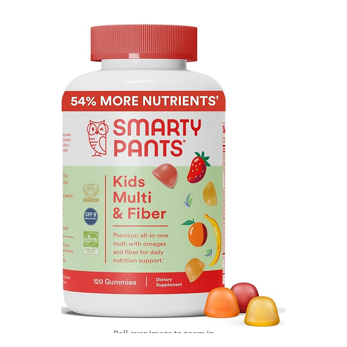 SmartyPants Kids Complete Fiber Multivitamin, 120 Gummies
