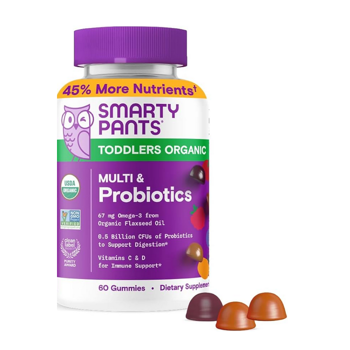 SmartyPants Organic Toddler Formula Multi, 60 Gummies