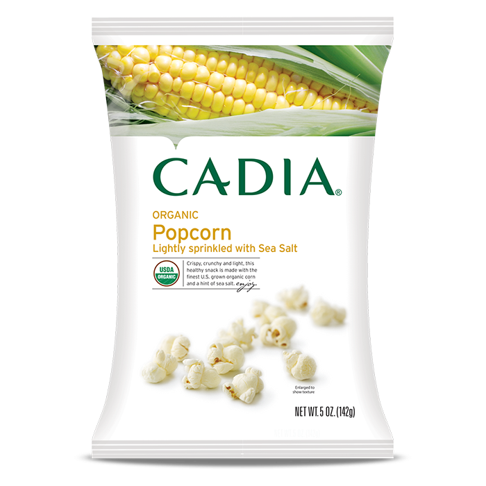 Cadia Organic Lightly Salted Popcorn - Front view