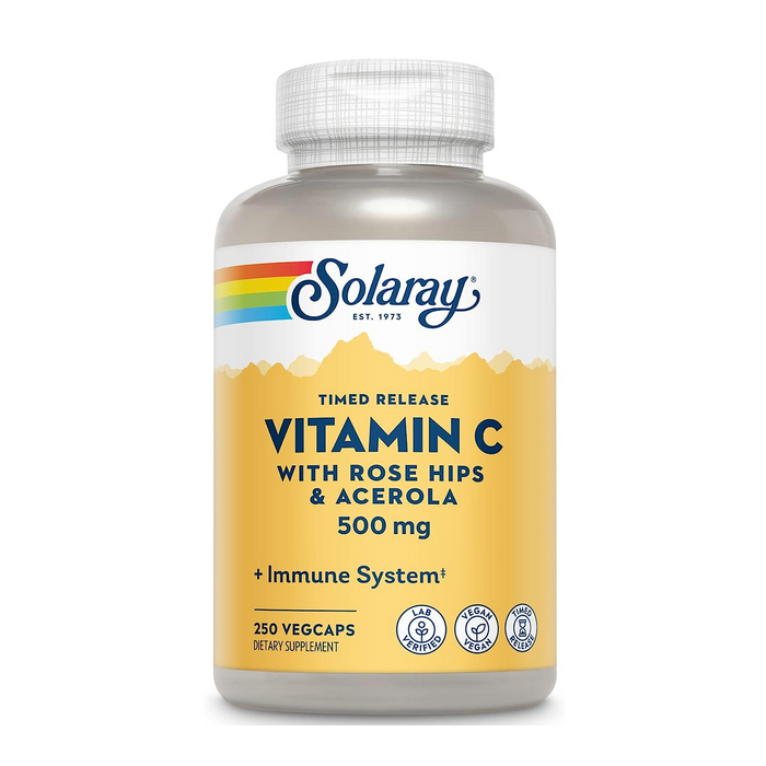 Solaray Time Released Vitamin C, 500mg, 250 Vegetarian Capsules