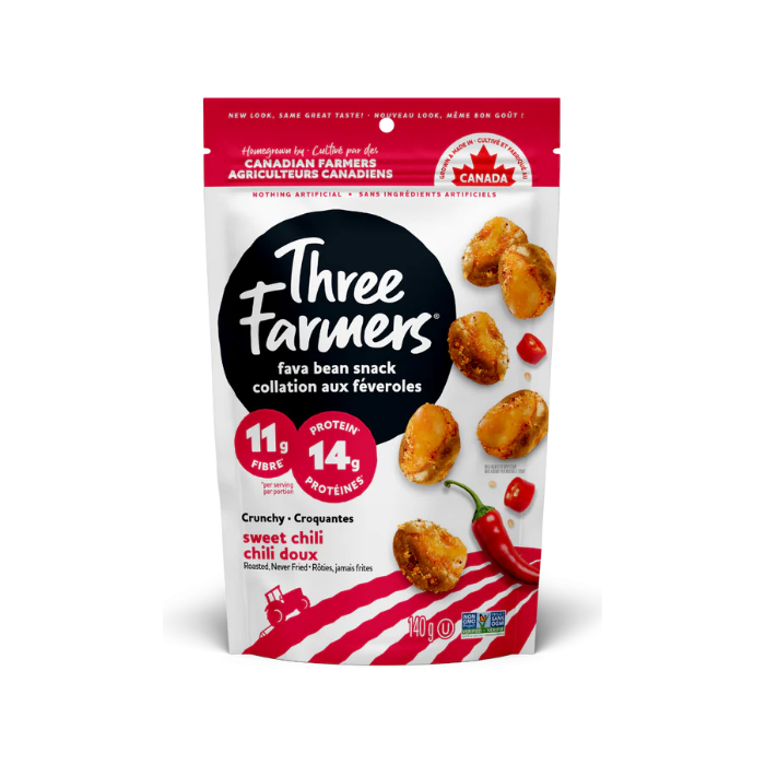 Three Farmers Roasted Fava Beans Sweet Chili - Front view