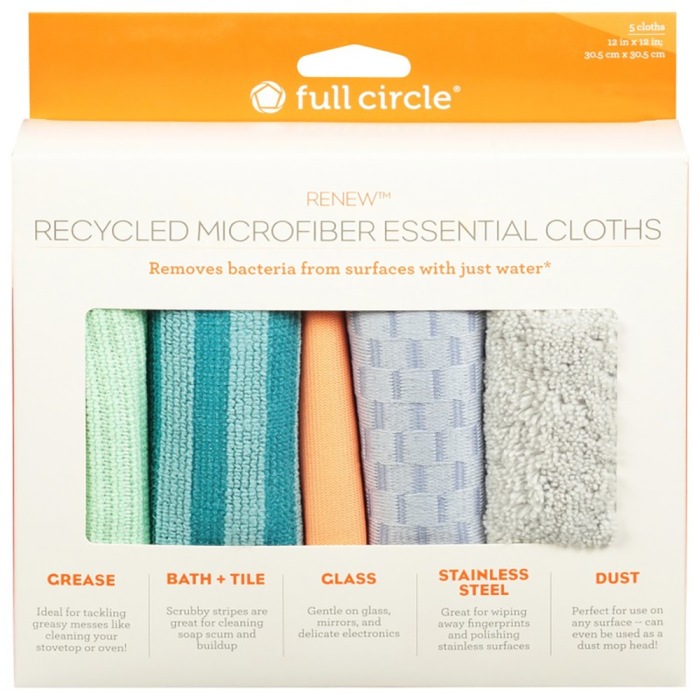 Full Circle Renew Recycled Microfiber Essential Cloths - Front view