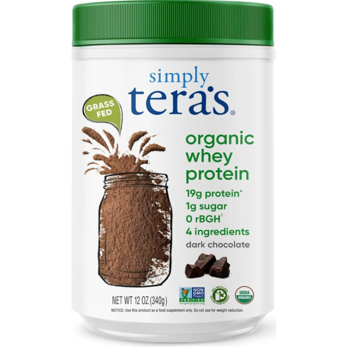 Simply Tera's Organic Dark Chocolate Whey Protein, 12 oz.