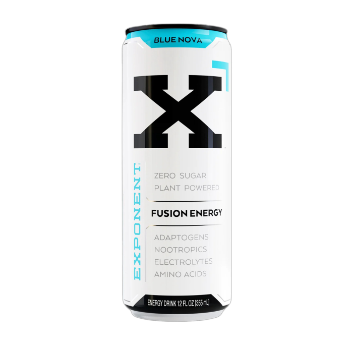 Exponent Energy Blue Nova Fusion Energy Drink - Front view