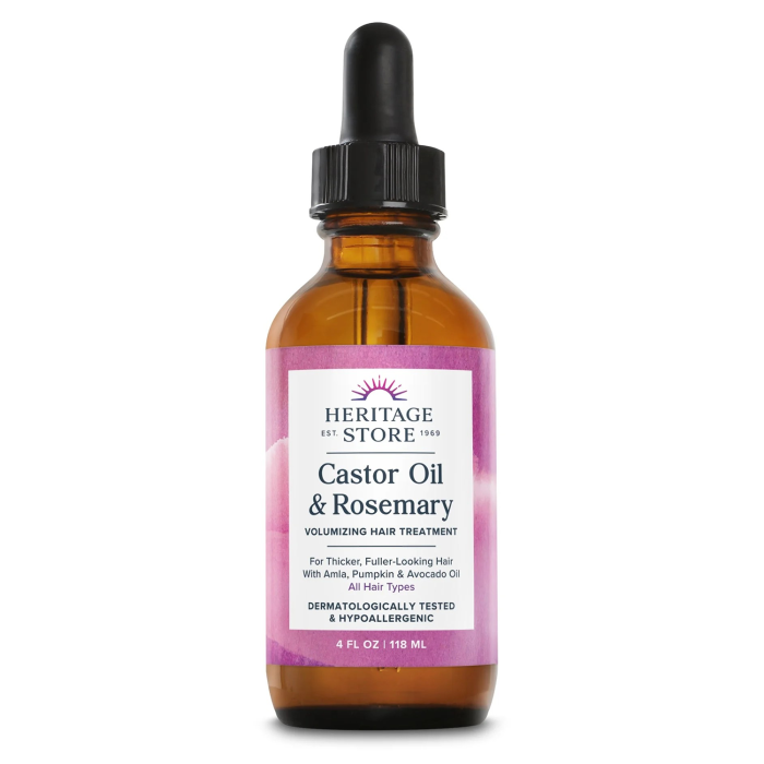 Heritage Store Castor Oil & Rosemary - Front view