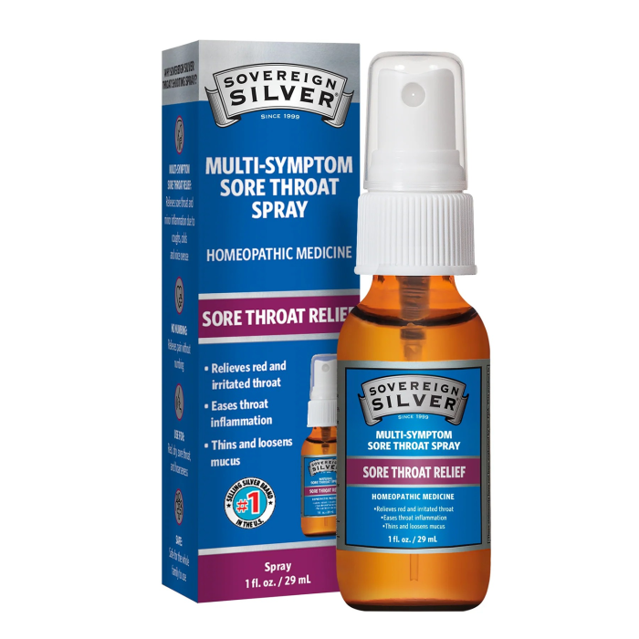 Sovereign Silver Multi-Symptom Sore Throat Spray - Front view