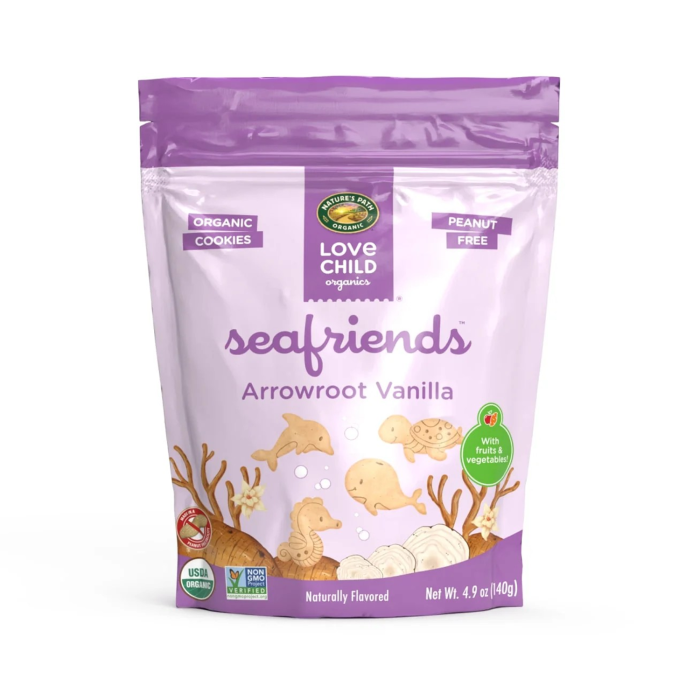 Love Child Organics Sea Friends Arrowroot Vanilla Cookies - Front view