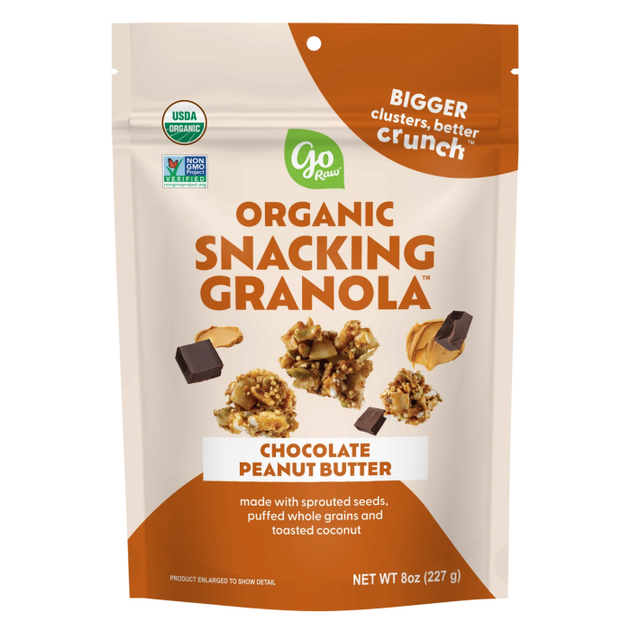 Go Raw Chocolate Peanut Butter Snacking Granola - Front view