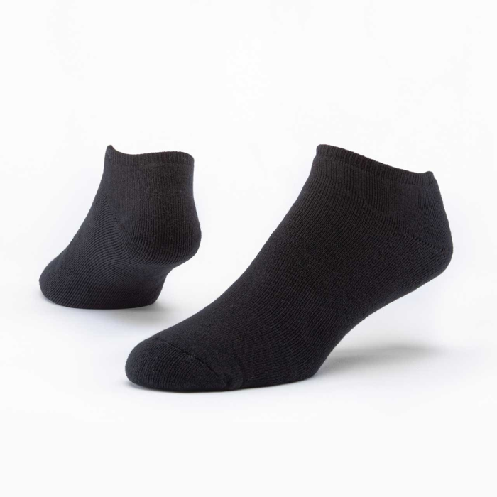 Maggie's Organics Organic Cotton Socks Solid Footie Black - Front view