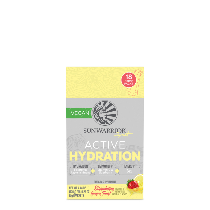 Sunwarrior Active Hydration Strawberry Lemon Twists, 18 Sticks