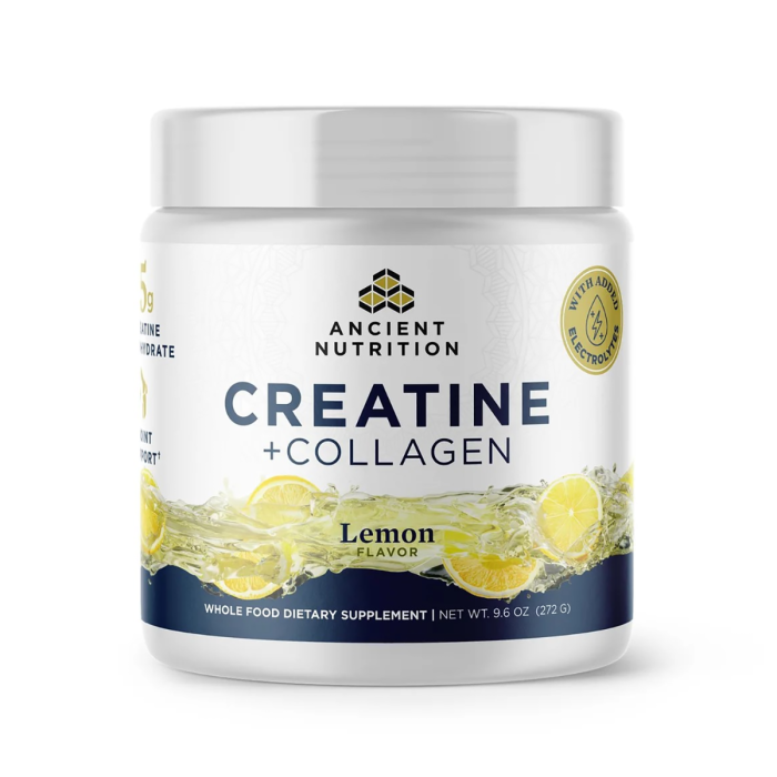 Ancient Nutrition Creatine + Collagen + Electrolytes Lemon Flavor - Front view