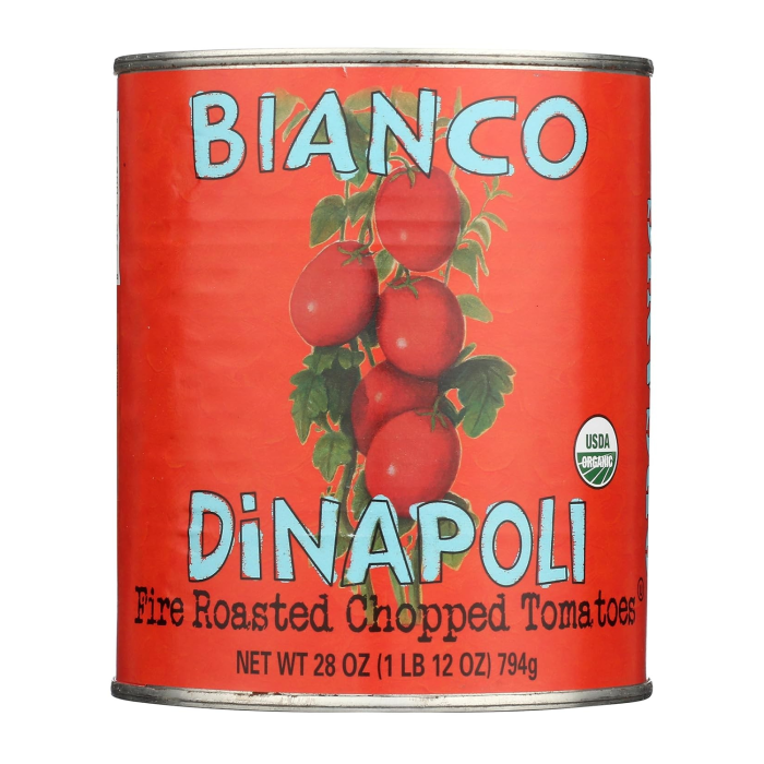 Bianco Dinapoli Organic Fire Roasted Chopped Tomatoes - Front view