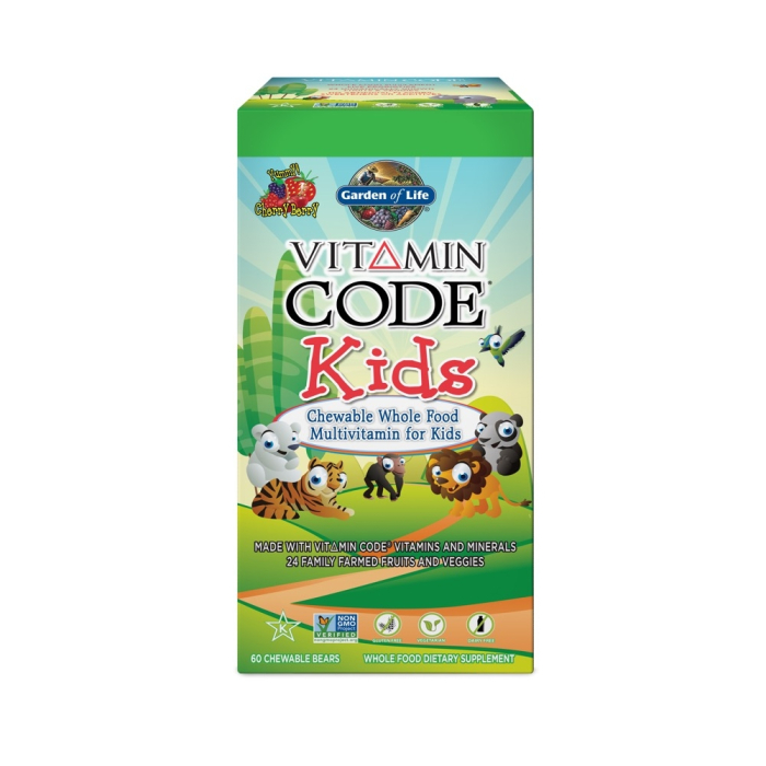 Garden of Life Vitamin Code Kids Multivitamin, Cherry Berry Flavor, 60 Chewable Bears