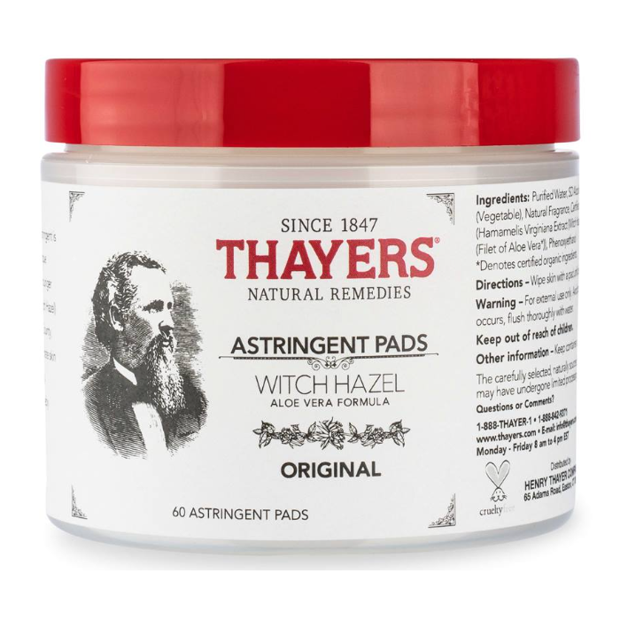 Thayers Witch Hazel Astringent Pads, 60 Count