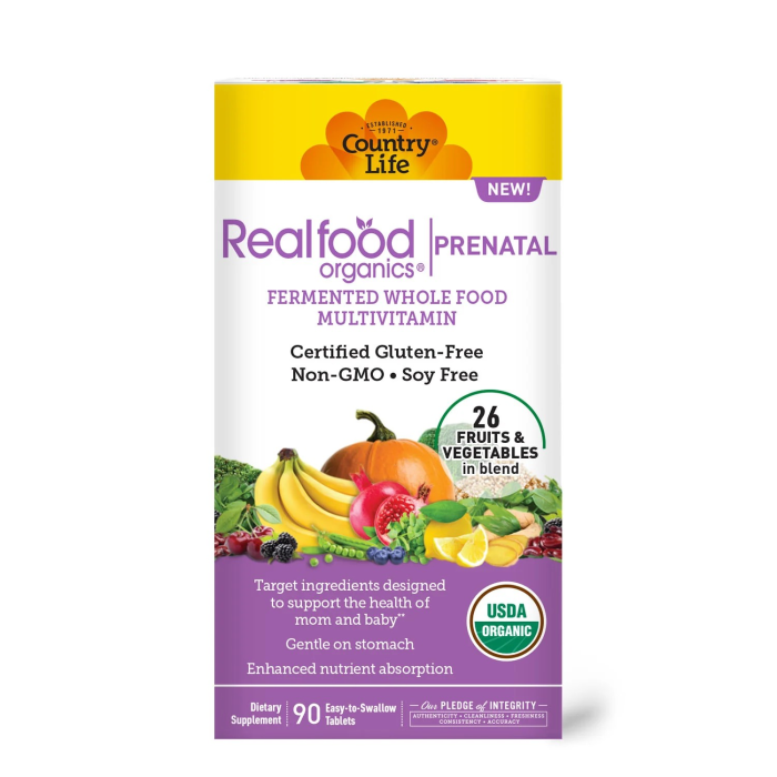 Country Life Realfood Organics Prenatal Multivitamin - Front view