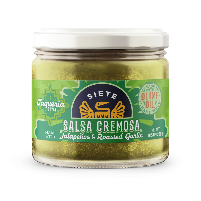 Siete Salsa Cremosa Jalapenos and Roasted Garlic - Front view