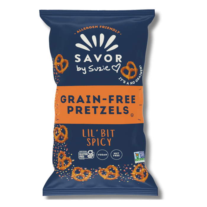 Savor by Suzie Grain-Free Pretzels Lil' Bit Spicy - Front view