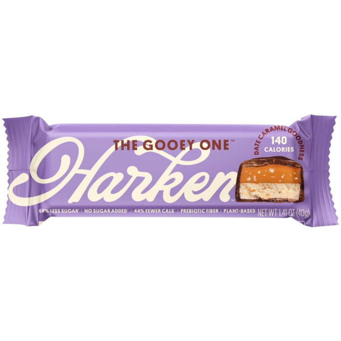 Harken Sweets The Gooey One Salted Date Caramel Candy Bar - Front view