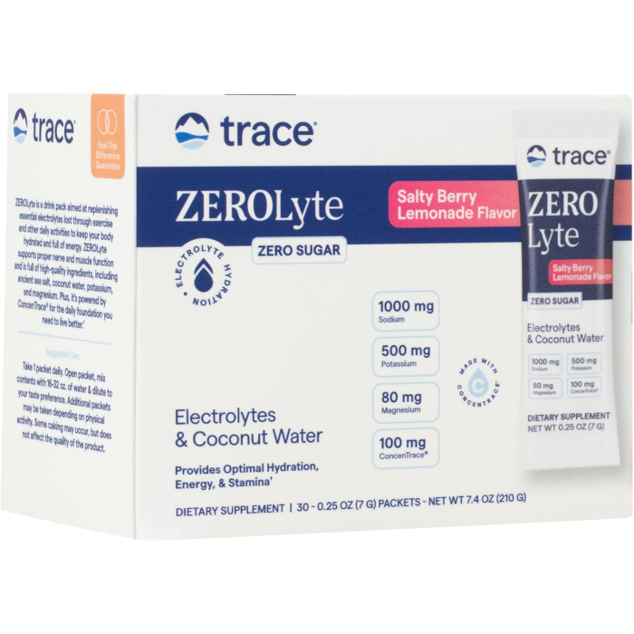 Trace Minerals ZeroLyte Berry Lemonade, 30 Count
