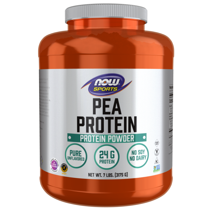 NOW Foods Pea Protein, Pure Unflavored Powder - 7 lbs.