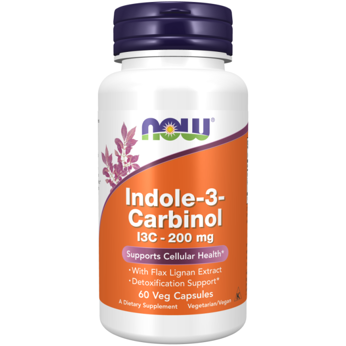 NOW Foods Indole-3-Carbinol (I3C) 200 mg - 60 Veg Capsules