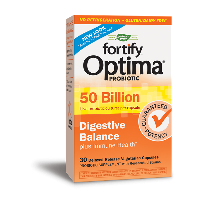 Nature's Way Fortify™ Optima® Digestive Balance 50 Billion Probiotic, 30 Vegetarian Capsules