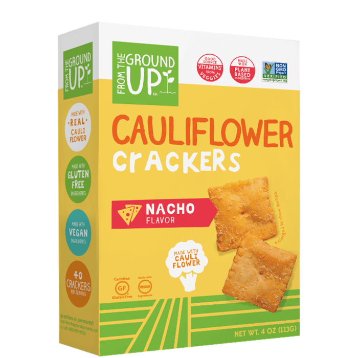 From The Ground Up Nacho Cauliflower Crackers, 4 oz.