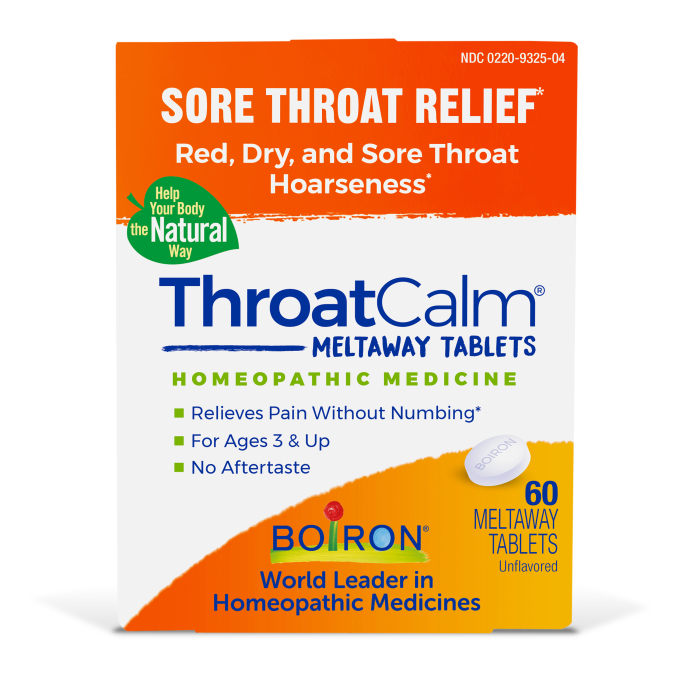 Boiron Homeopathic ThroatCalm, 60 Tablets